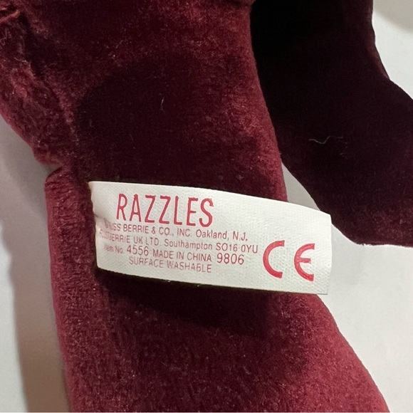 Russ Royal Winterfest Dark Red Velvet Bear Razzles Plush Stuffed Animal VTG - Picture 9 of 11
